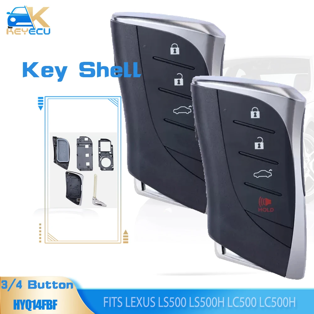 KEYECU Remote Key Shell 3 Button / 4 Button for Lexus ES300h ES350 ES200 ES260 LS350 LS500h