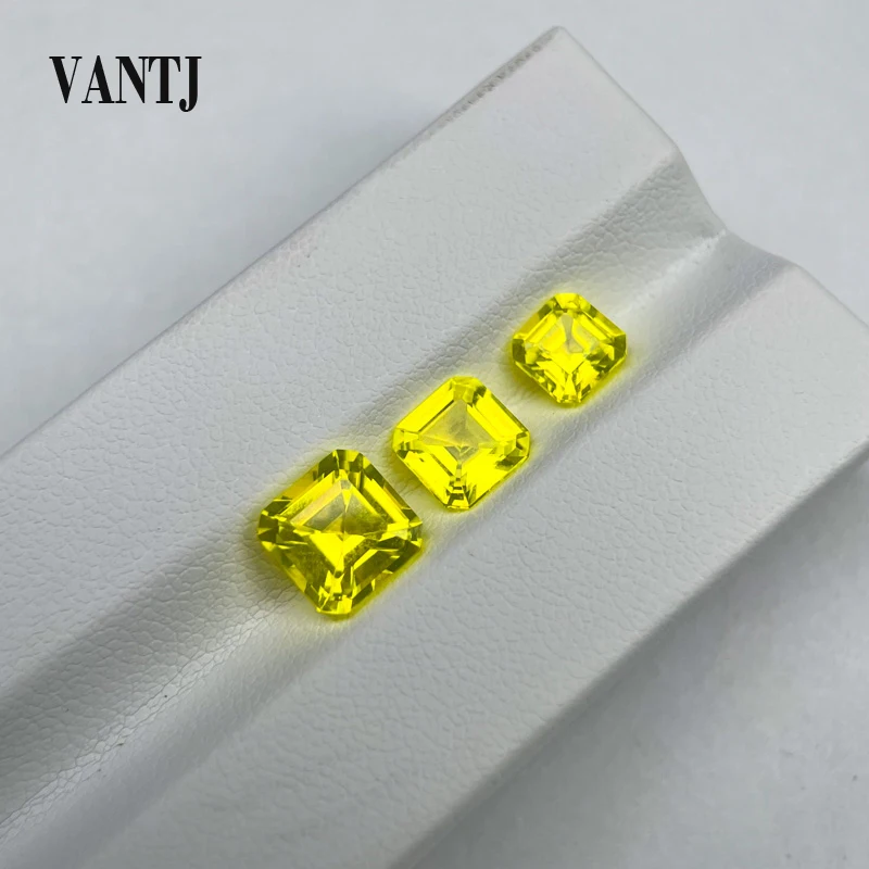 VANTJ Yttrium granato in alluminio YAG pietra preziosa sciolta Asscher Cut creato gemme colore giallo per la creazione di gioielli fai da te