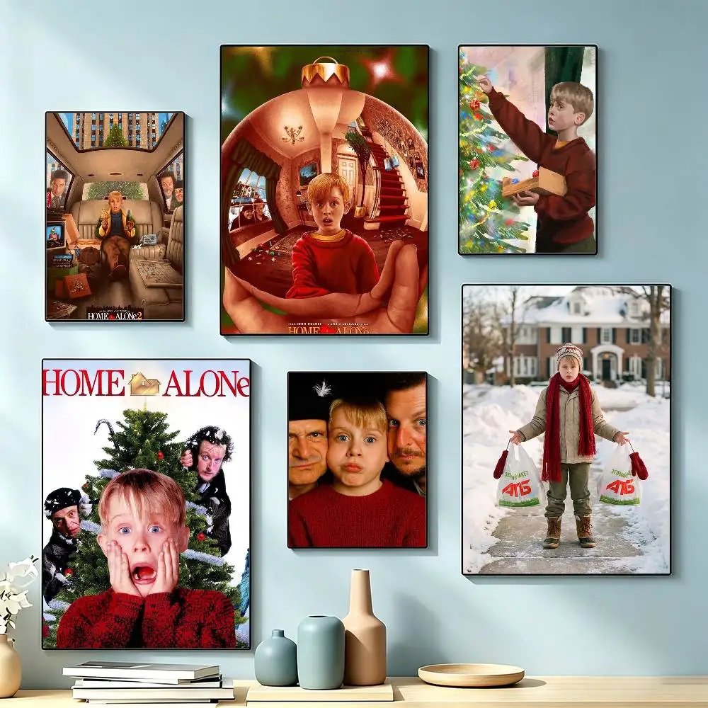 Movie H-Home Alone Poster Waterproof Wall Art Sticker For Bar Living Room Vintage Decor High Quality Print Gift