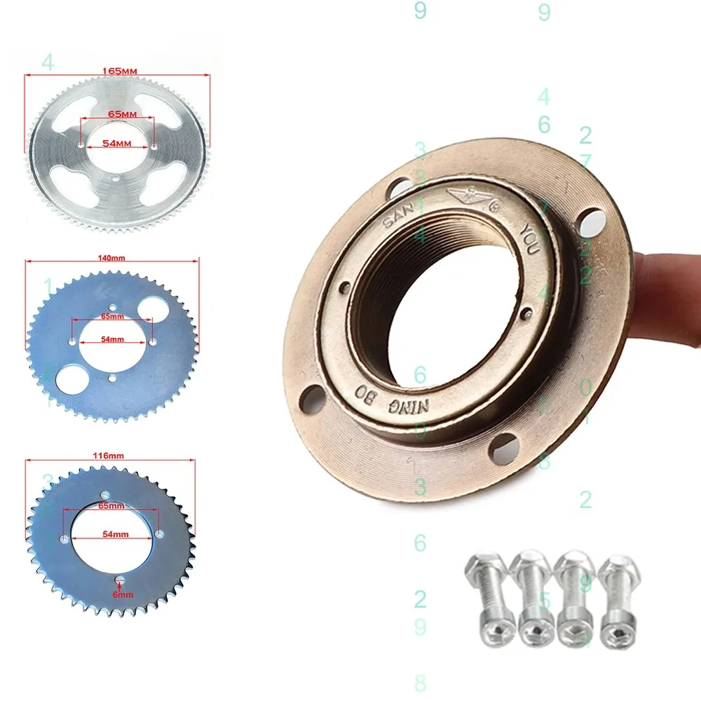 Non Tooth 4 Holes Freewheel Clutch Bearing 25H/T8F Sprocket for Electric Scooter Bicycle Pocket Pit Dirt Bike Rear Wheel Parts