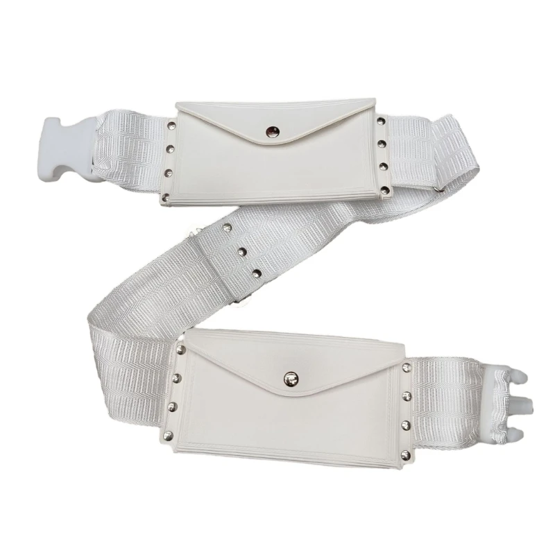 White Waist Chain Waist Pack Studded Belt for Women Prom Banquet Club Party Waist Pack Stretchy for Daily Casual Wear