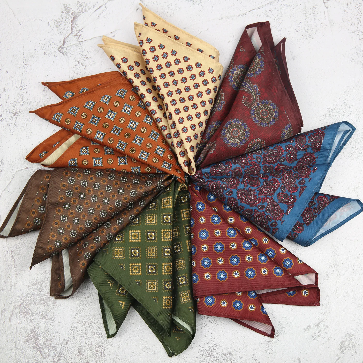 Men Suit Pocket Square Scarf 27cm Paisley Floral Chest Towel Wedding Gentlemen Hankies Handkerchiefs Pocket Squares