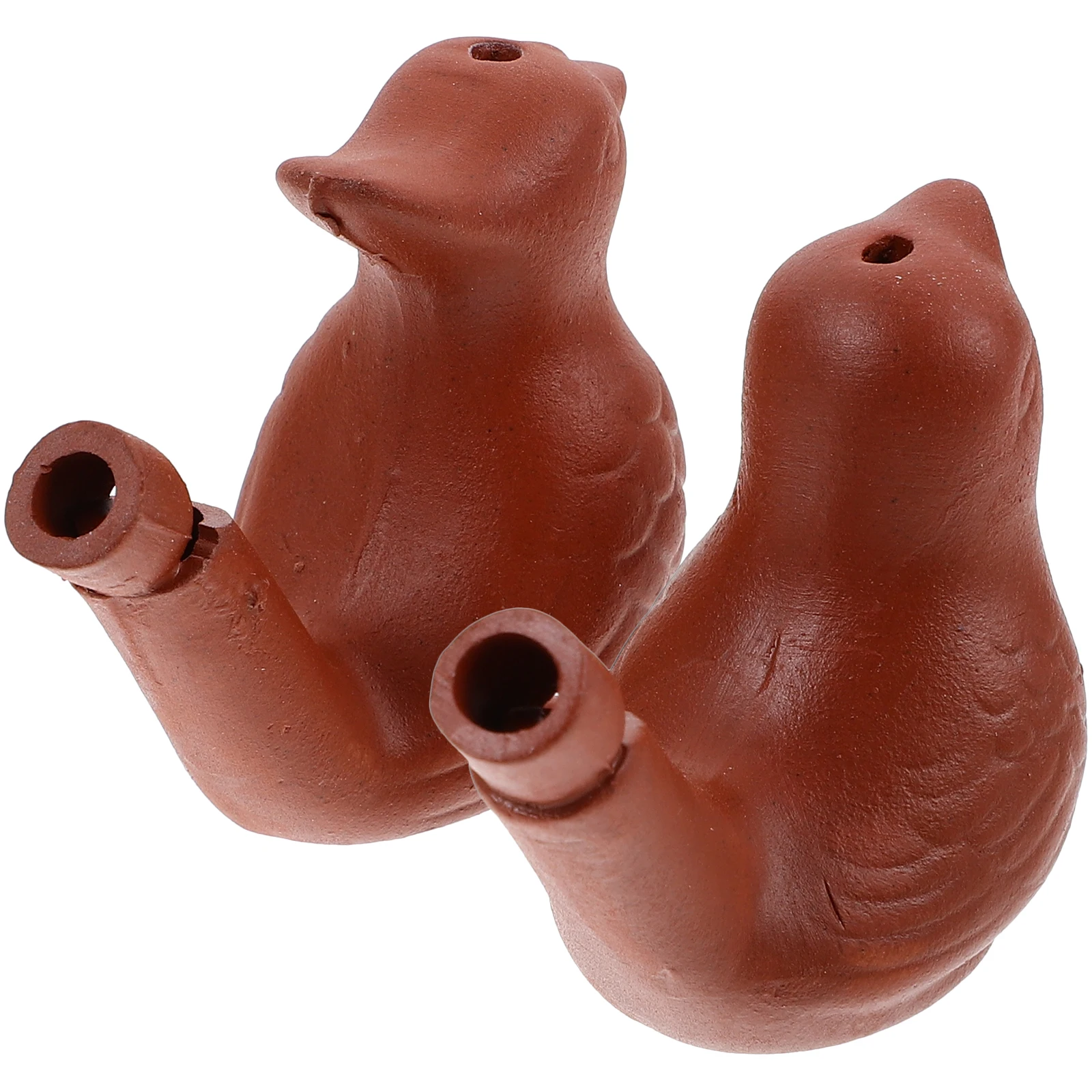 

2 Pcs Bird Caller Music Whistle Animals Whistles Brown Musical Birds Clay Child Instruments