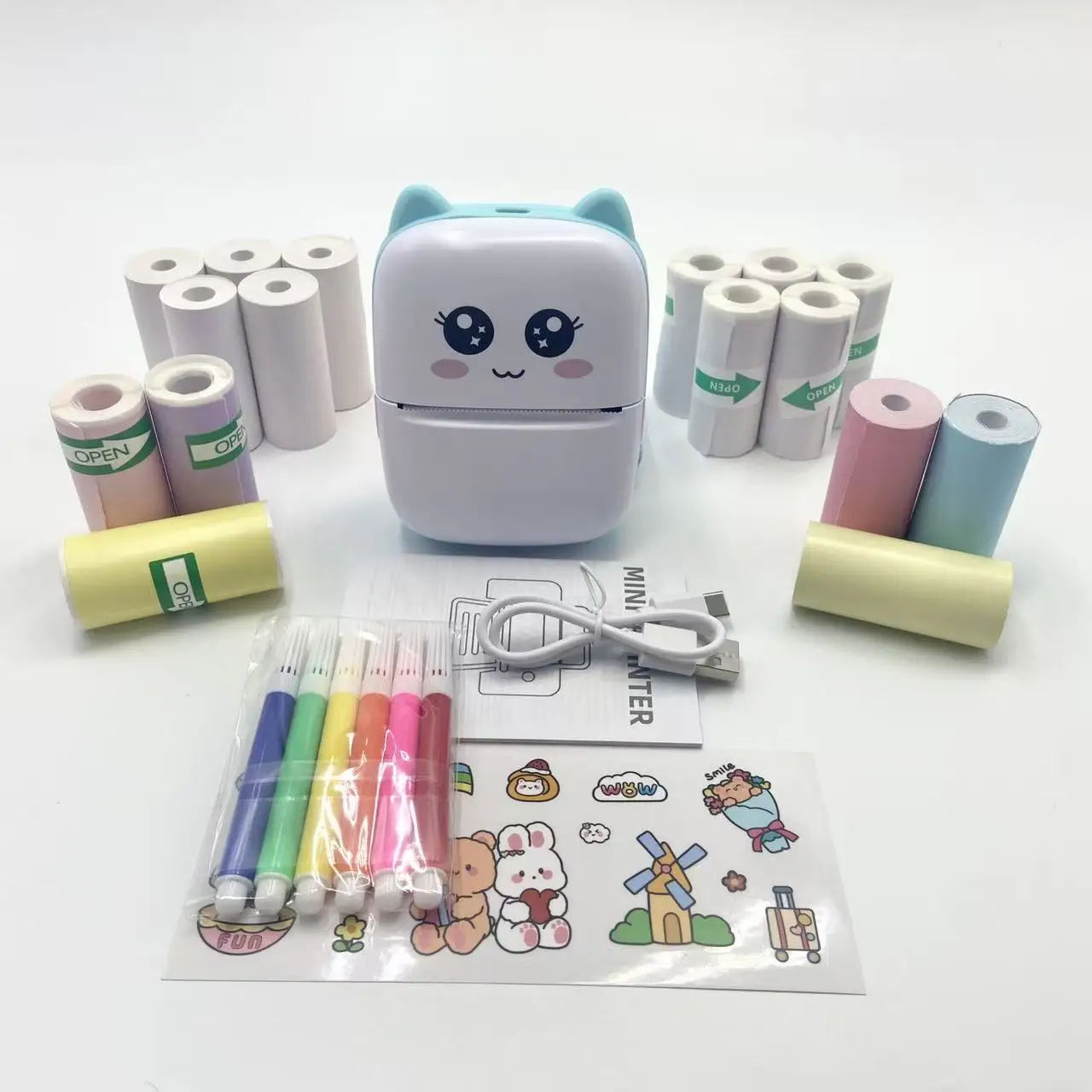 

Smart Pocket Inkless Thermal Printer, Portable Wireless Label Maker Kit with 203dpi HD Printing for Notes/Receipts/Journaling