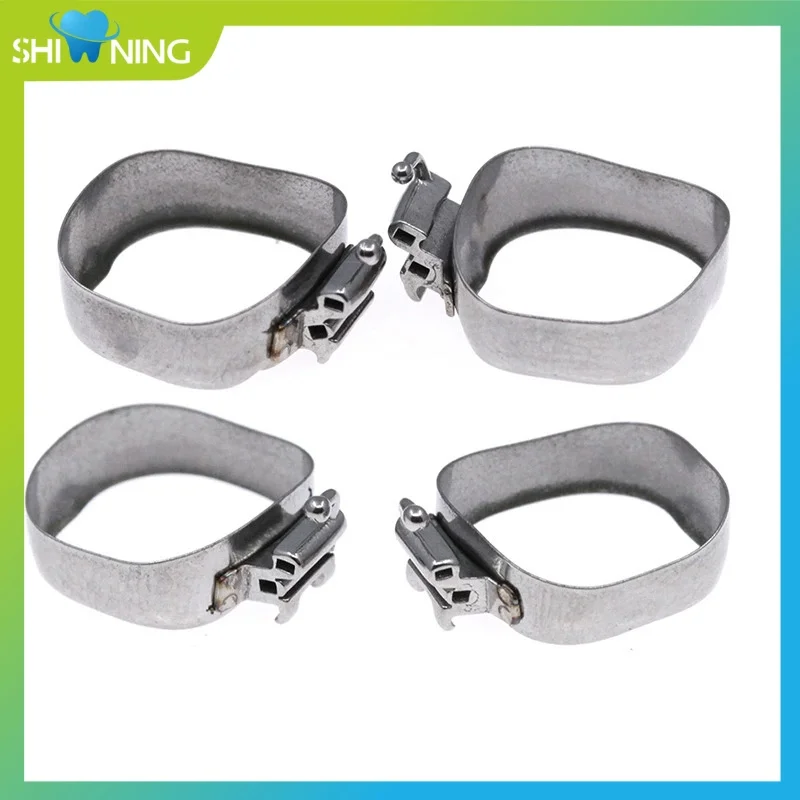 

Dental Orthodontic Bands Prewelded Triple Tubes 4Pcs/bag Conv Buccal Tube +Lingual Sheath No Hook 1st Molar 0.022 Roth 28#-44+
