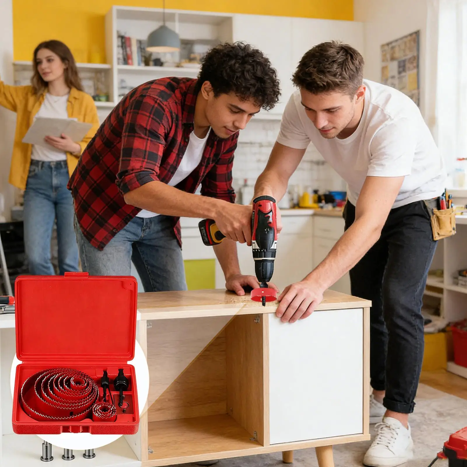 

Набор коронок для сверления отверстий, 13 предметов, для мягкой древесины, фанеры, ПВХ, для мастерских, строительства и дома