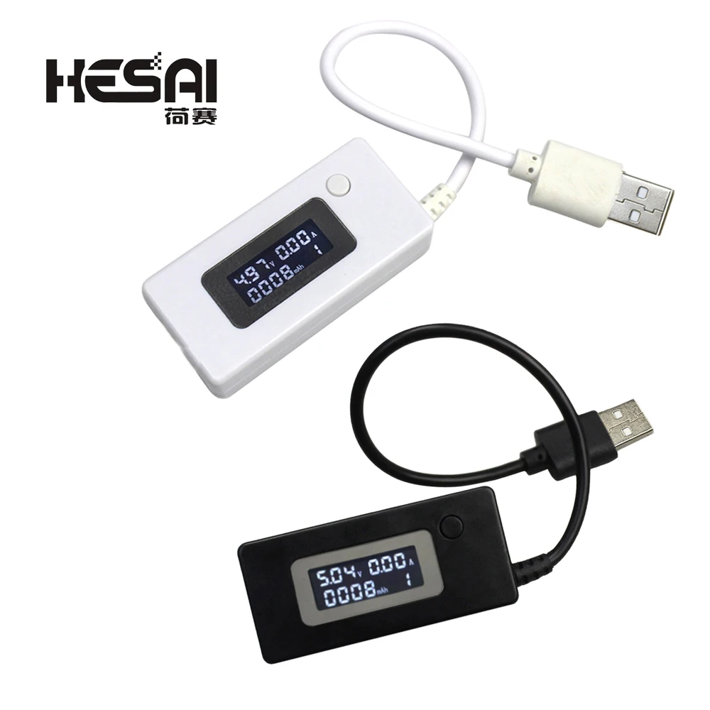 LCD Micro USB Charger Battery Capacity Voltage Current Tester Meter Black+USB Mini Discharge Load Resistor 2A/1A with Switch