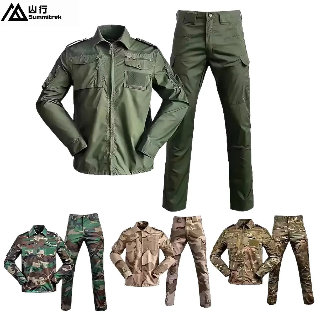 Herren Ripstop BDU Tarnanzug Langarm-Hemd und Hosen Set für Outdoor-Training, Airsoft, Paintball, Scharfschützen und Jagd – Detail 5