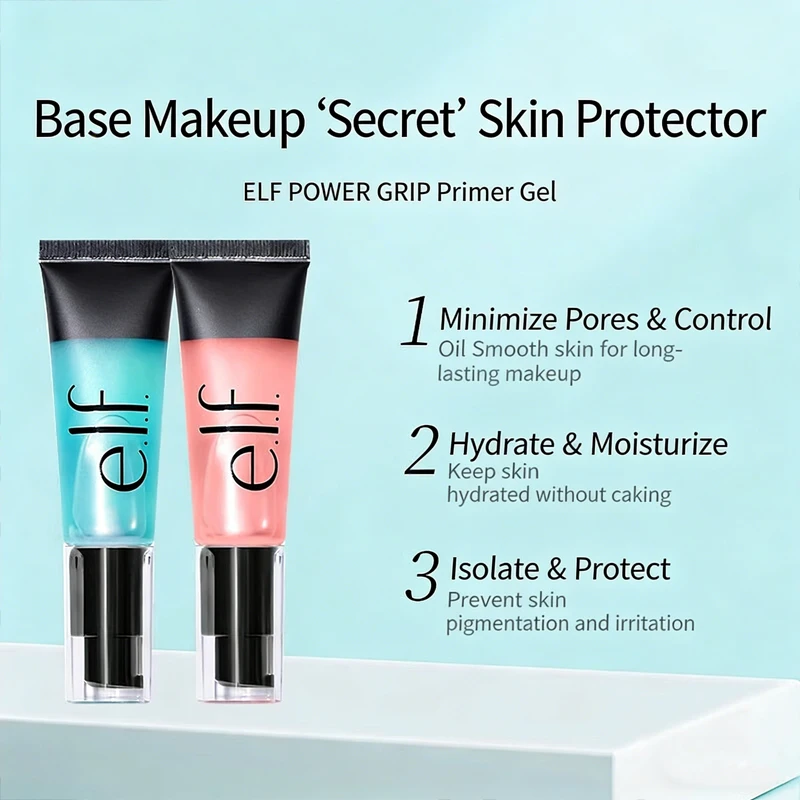 Elf Fair 0.5/1/2 Base Líquida Iluminadora Power Grip Primer em Gel para Fixação da Maquiagem de Longa Duração para o Rosto