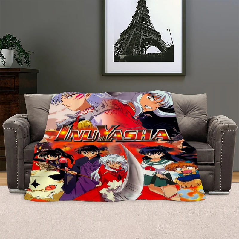 

Anime Flannel Blanket Sofa Winter King Size B-Inuyasha Microfiber Bedding Warm Fleece Camping Custom Nap Fluffy Soft Blankets