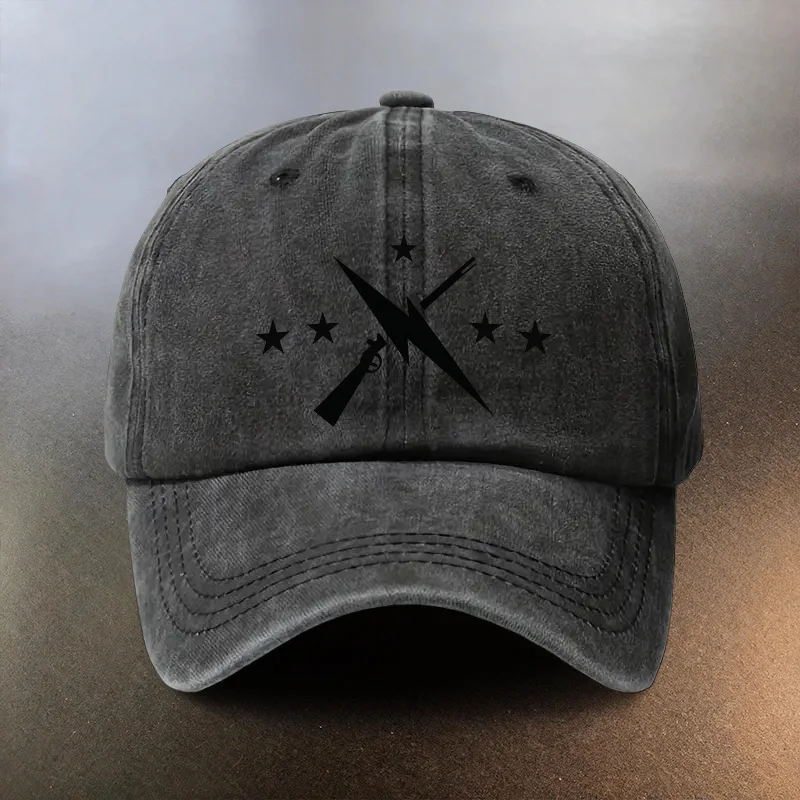 A Vintage-Style Distressed Printed Washed Cap, Perfect for Daily Outings As a Sun-Shielding Baseball Hat. A Must-Have for Fashio