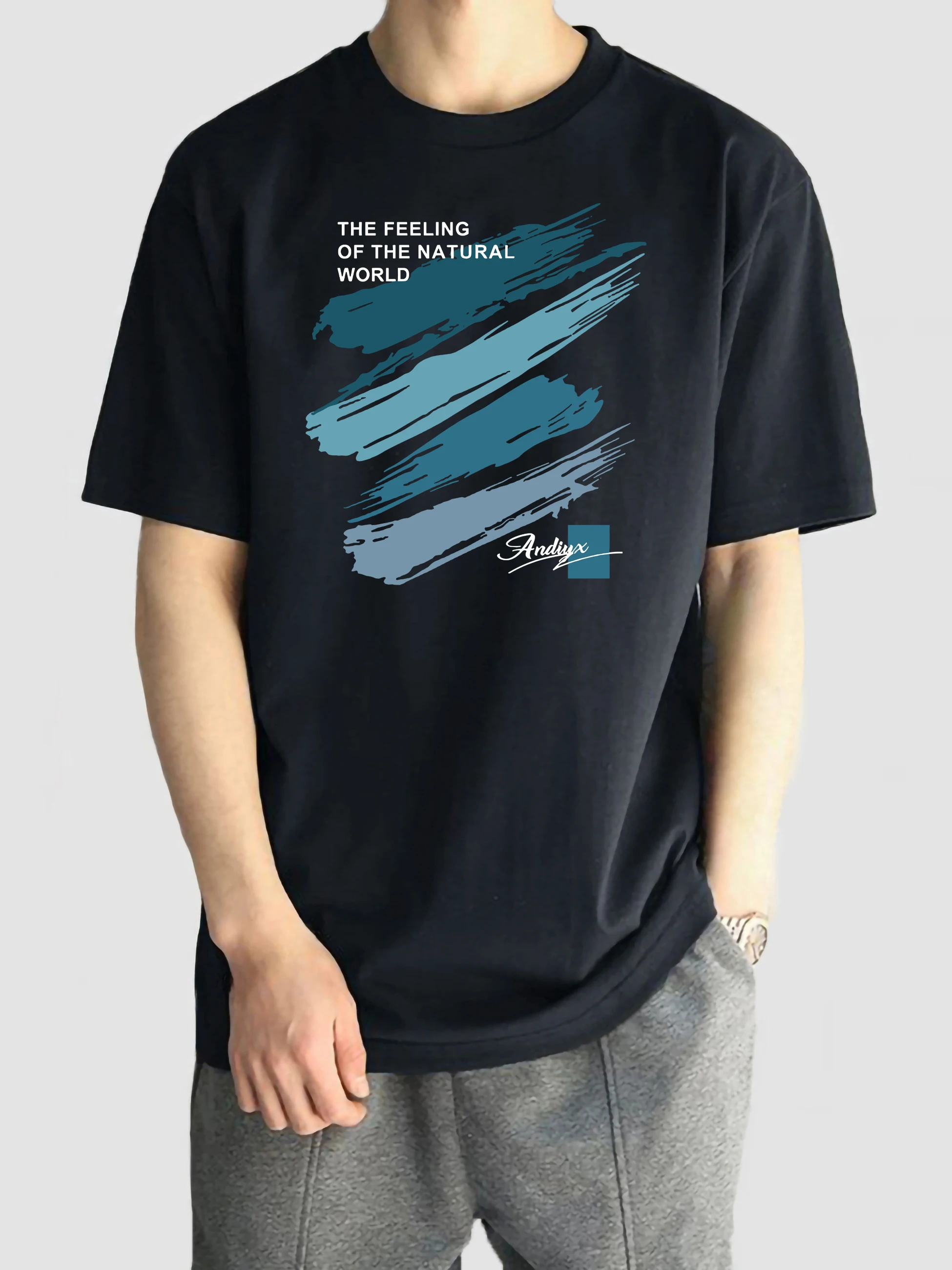 

Мужская модная футболка в стиле ретро, американская, с коротким рукавом, летняя, универсальная, стильная, с круглым вырезом, повседневная, свободного кроя.