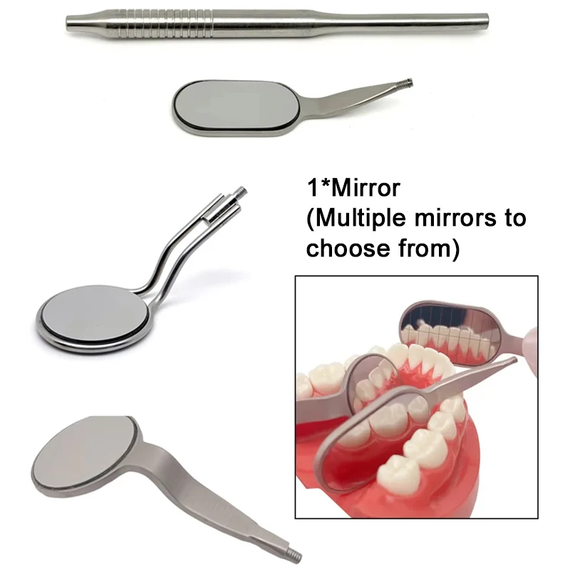 

Dental Mouth Mirror Rhodium Coated - Anti Fog Stainless Steel Dentist Tool for Oral Exam, Dental Clinic & Surgery Equipment