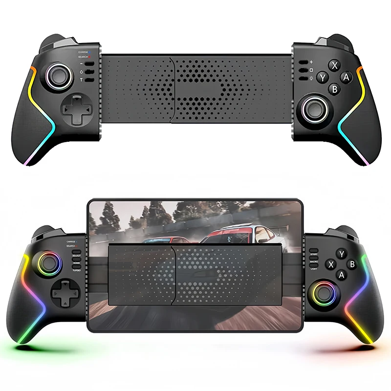

Беспроводной эластичный геймпад PG-9122 с RGB-подсветкой, джойстиками и триггерами Hall, шестиосевой системой управления движением для iOS/PS3/PS4/Switch