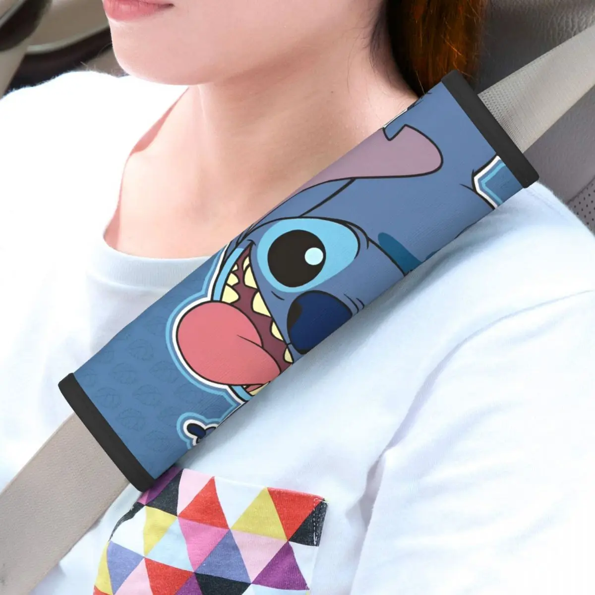 Lion Stitch Kawaill Alien Funda suave para cinturón de seguridad de automóvil para una conducción más cómoda 2 uds hombrera para cinturón de seguridad para mochila