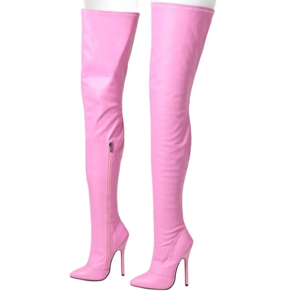 2022 New Over-The-Knee Boots 14CM High Heel Pointed-toe Side-Zip Sexy Thigh Long Boots Custom Made