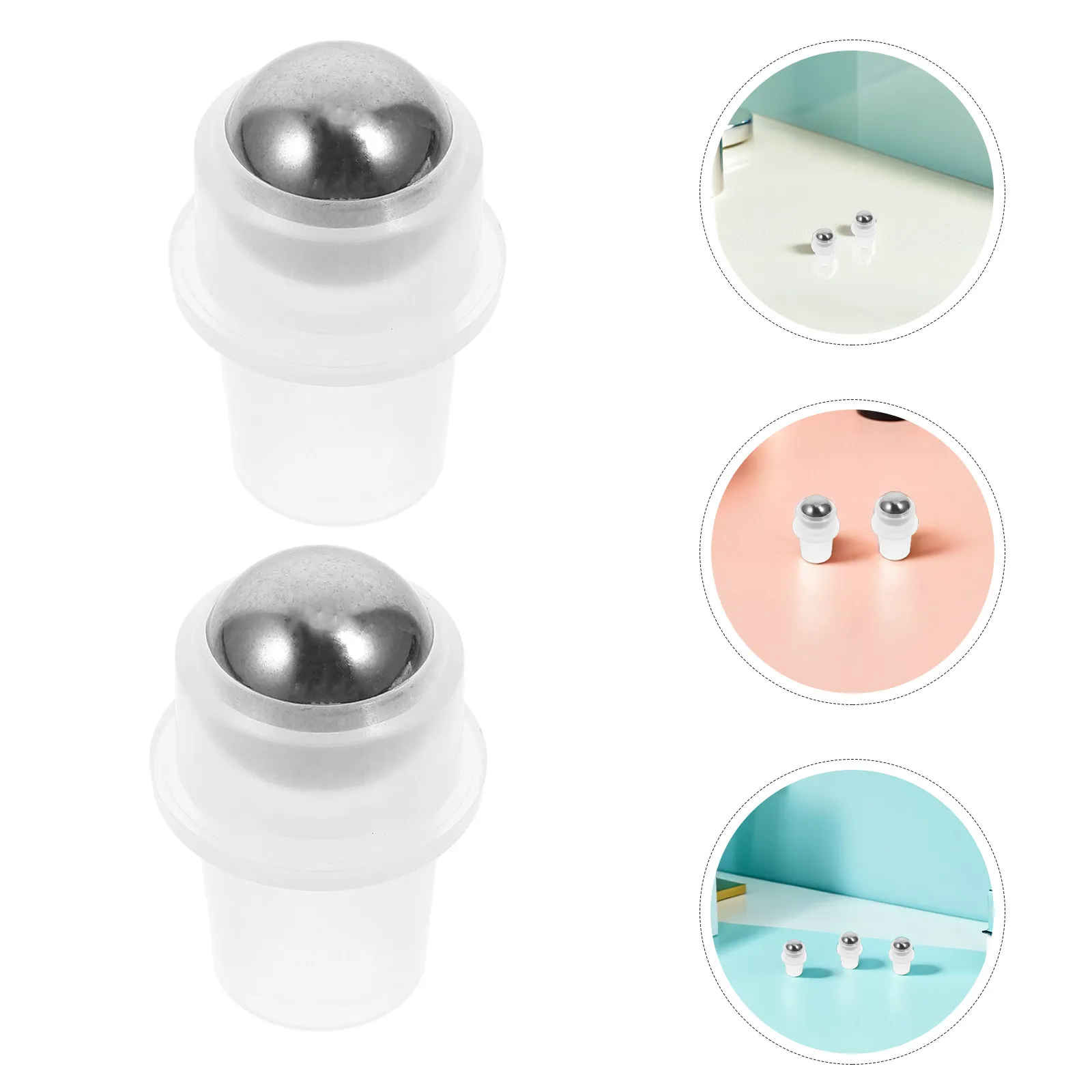 

50Pcs Transparent Roller Ball Inserts Leakproof Stainless Steel Smooth Metal Roll on Replacement for DIY Essential Oil Perfume