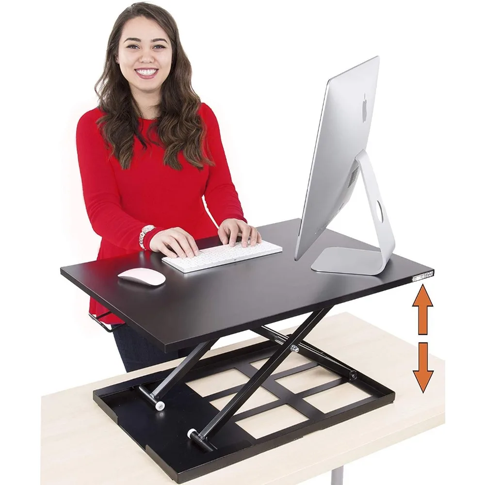 

MEDA |Standing Desk | Instantly Convert Any Desk into a Sit/Stand up Desk, Height-Adjustable, Fully Assembled Desk Converter (Bl