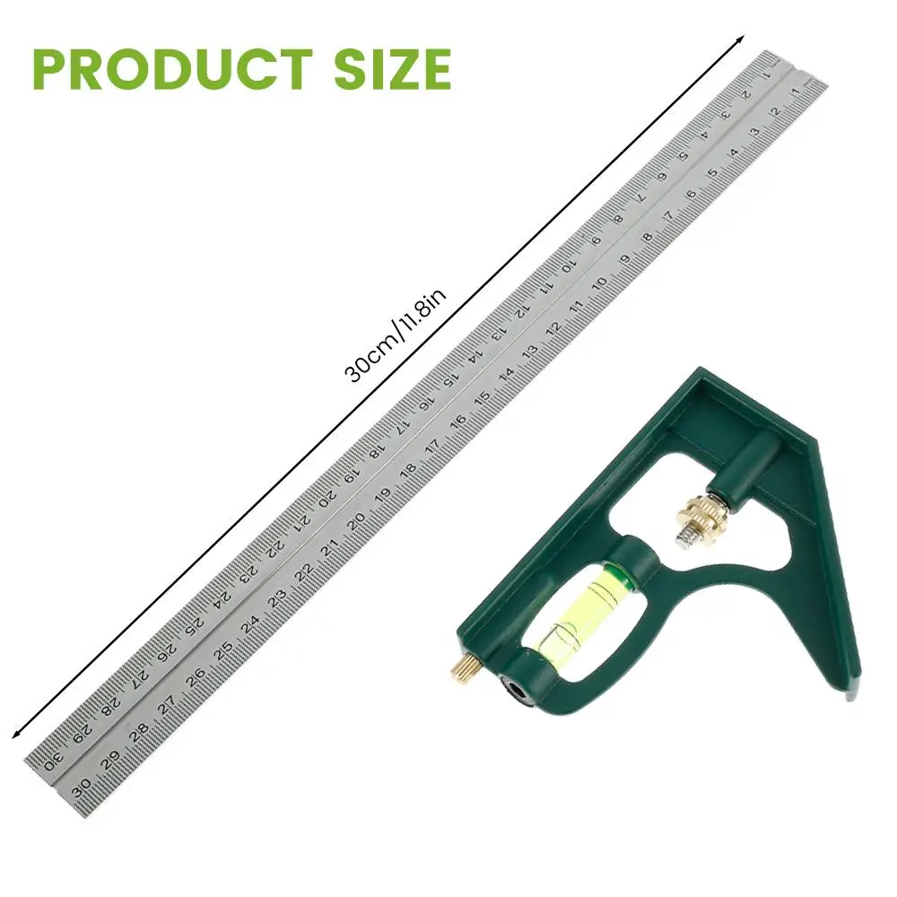 300mm Adjustable Combination Square Angle Ruler Diy Precise Woodworking Ruler Carpenter Tools Stainless Steel Measuring Tools