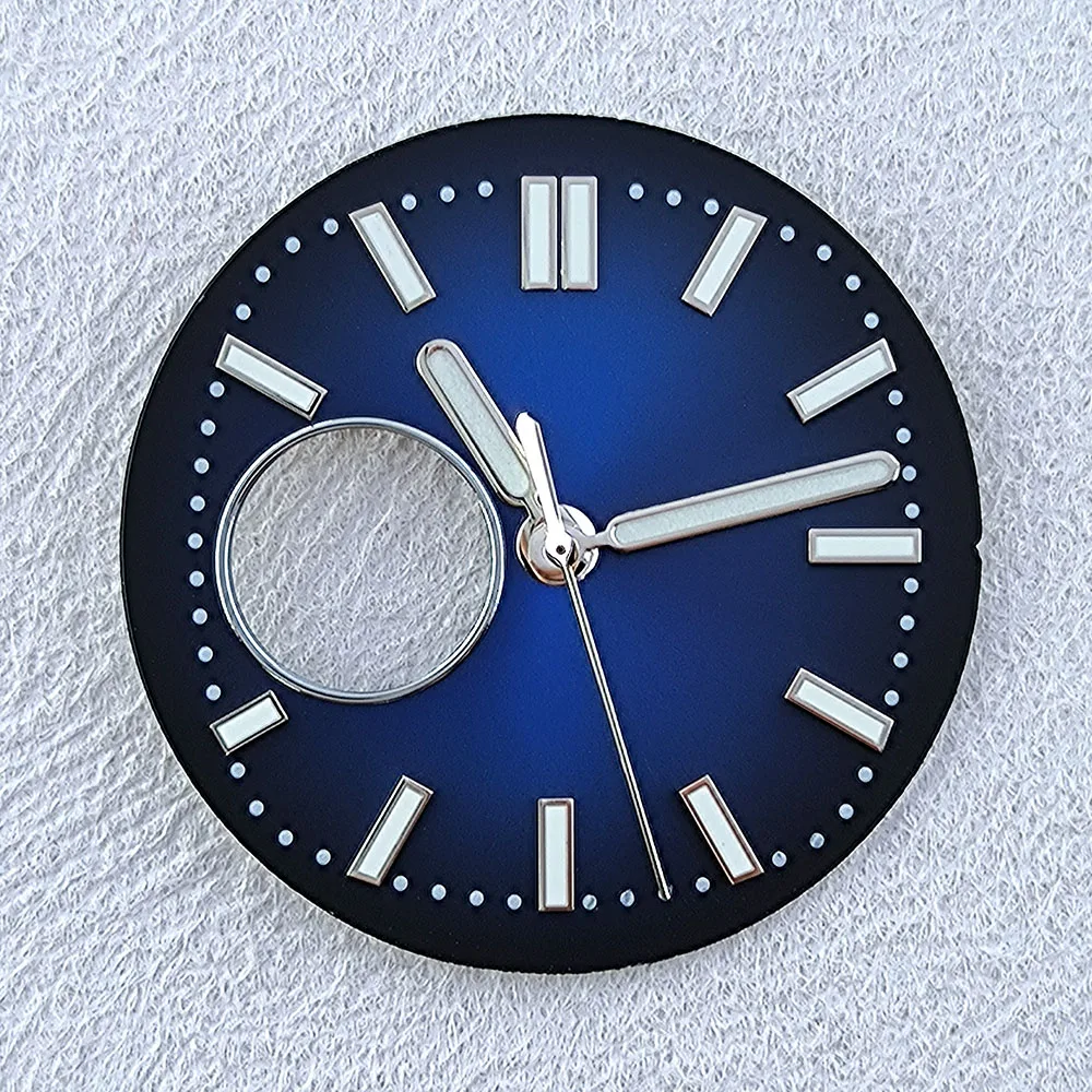 Циферблат NH38, индивидуальный логотип, циферблат часов 30,5 мм, полый циферблат, зеленый светящийся циферблат, подходит для инструментов для ремонта часов с механизмом NH38