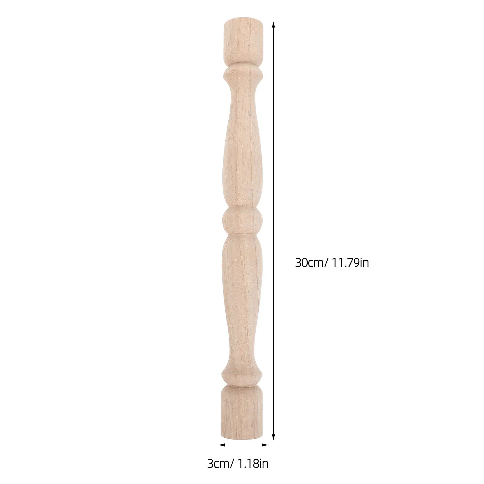 2Pcs Unpainted Wood Balusters Classic European Stair Spindles Floral Carved Posts Decorative Staircase Railing Indoor Outdoor