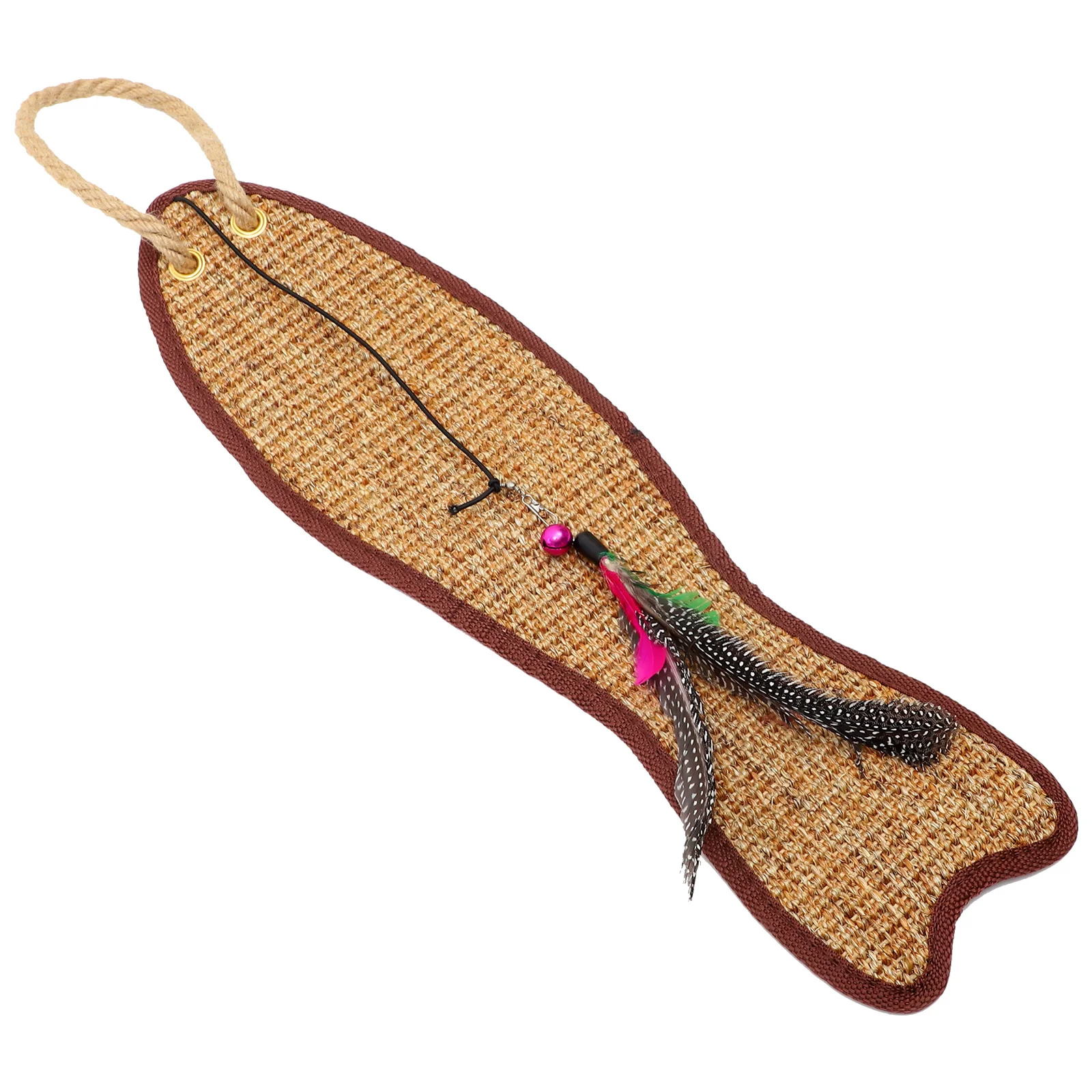 

Cardboard Cat Scratchers Fish-Shaped Sisal Mat Scratching Hanging Pad Pet Plaything