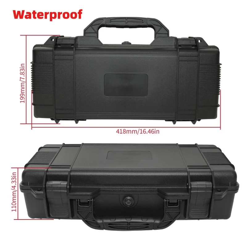 Hard Shell Portable Storage Box with Foam Insert Shockproof Tool Organizer for Outdoor and Workshop Use