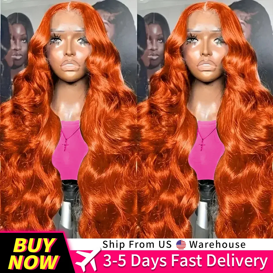 

Wig Human Hair 350 Ginger Orange Body Wave HD Lace Front Wig 13x6 13x4 Colored Pre Plucked Human Hair 250% Density for All Women