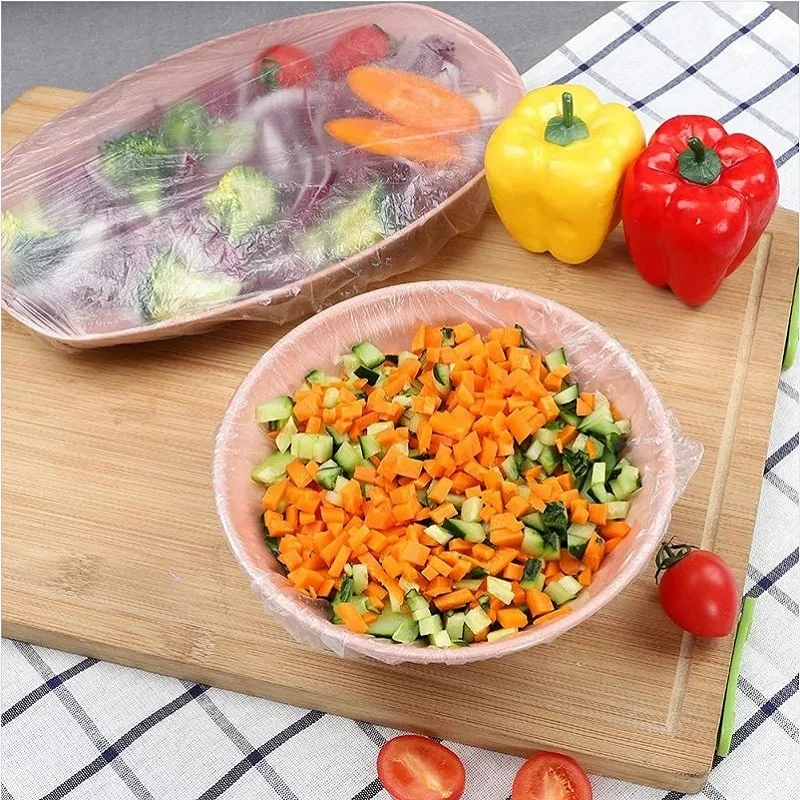 Einweg-Lebensmittel abdeckung Staub Lebensmittel qualität frische Deckel elastische Plastikfolie Dusch haube Obst Lebensmittel abdeckung Küche frisch halten Tasche – Detail 7