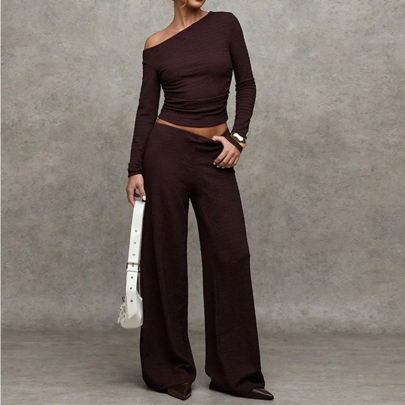 

2026 Fashion New Spring and Autumn European and American Slim-fit Long Sleeve T-Shirt Straight Pants Set