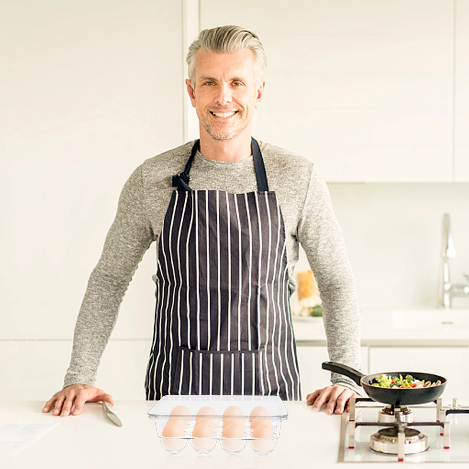 

1pc Refrigerator Organizer Transparent Storage Container Stackable Space Saving Fridge Egg Storage Bins Airtight Cover Fresh