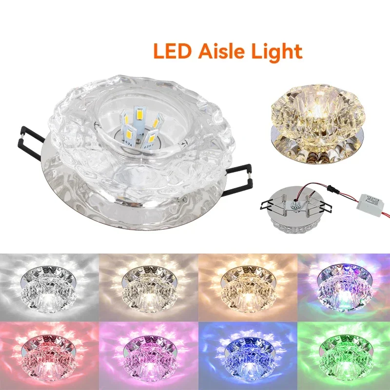 LED Crystal lamp Embedded ceiling light For Home living room corridor Decorative ceiling lamp Porch balcony Indoor lighting image 4