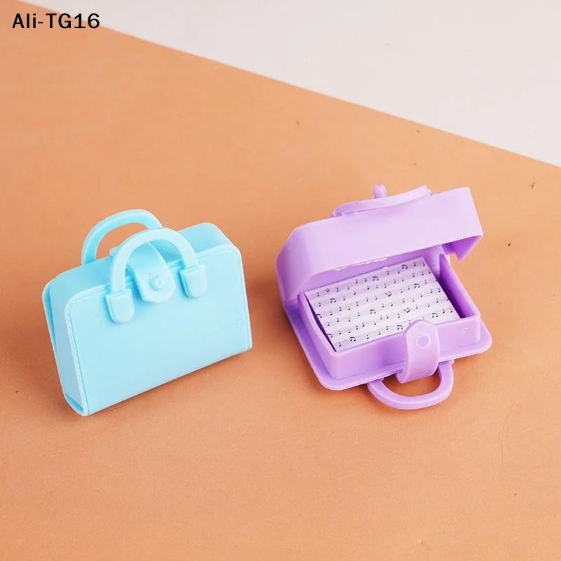 【T6G】【R】5Pcs Dolls Mini Bags Clothes Accessories 1/12 Dollhouse Simulated Handbag School Bag Music Model Study Decoration Toys