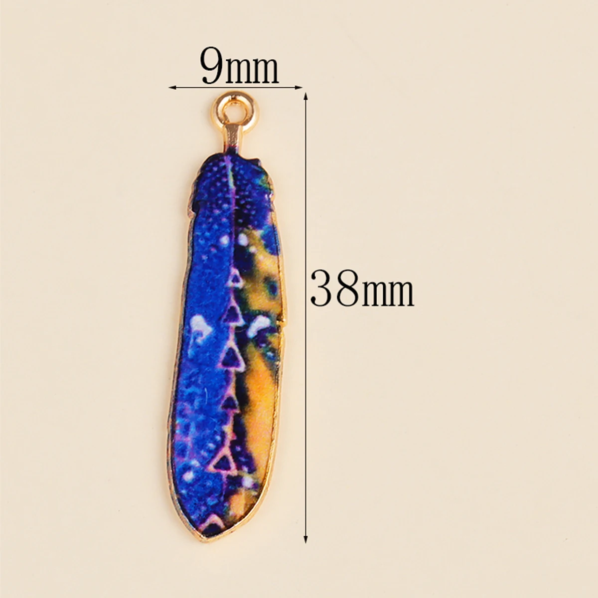 10Pcs Bohemian Ethnic Style Charms Colorful Enamel Feather Alloy Pendant For Women\'s DIY Earrings Jewelry Craft Alloy Accessorie