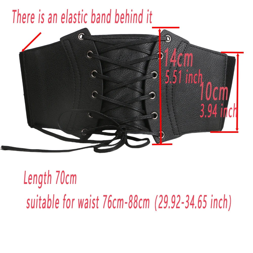 Ladies\' Vintage Elastic waistband Tie rope worn Outside waist cinching  slimming Girdle Rivet Corset For women On Dress Shirt