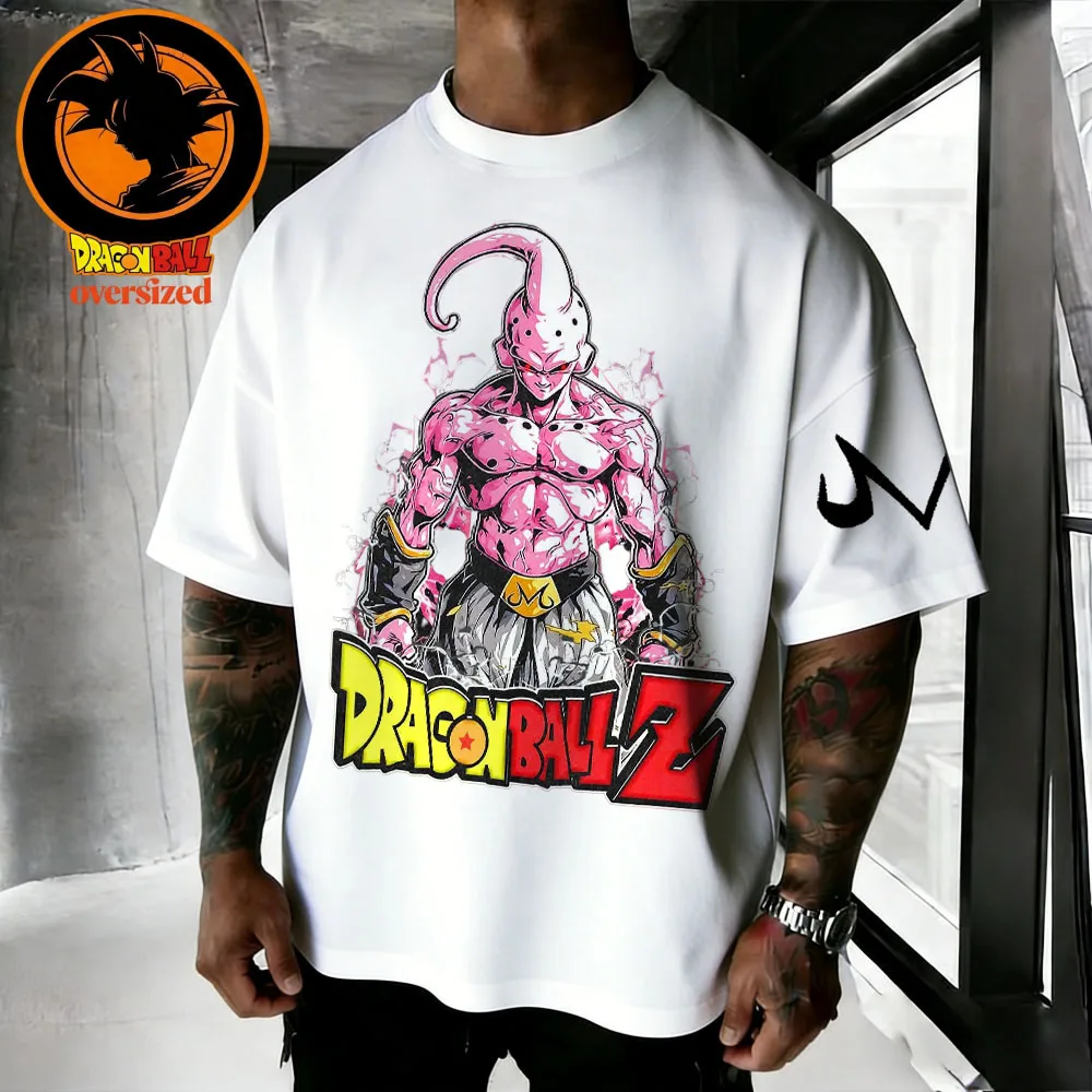 

2026 Summer Dragon Ball Majin Buu Retro High-quality Cotton Men's Oversized T-shirt Family Unisex Children's Casual Shirt