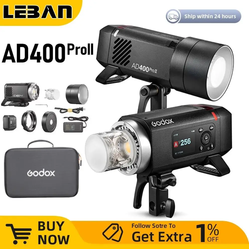 

Godox AD400ProII TTL Встроенный литий-ионный аккумулятор 2,4G Беспроводная система X Стробоскоп 1/8000s HSS Вспышка для CanonNikon Fuji Sony