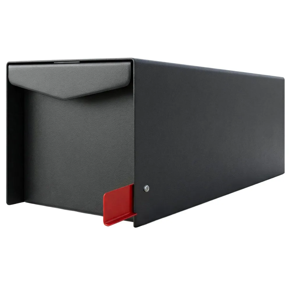 Modern Post Mount Mailbox, 1603 cu-in Capacity, Flat Top Architectural Design, Galvanized Steel Powder-Coated, 20.5 in.