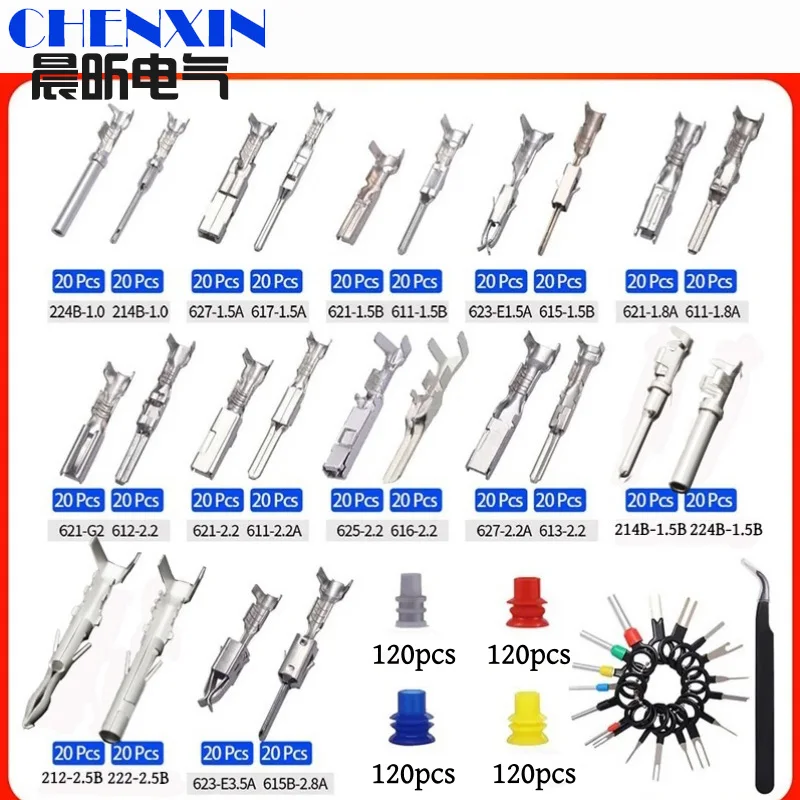 

Crimp Terminal Connector Pin Kit Automotive Electrical 1-3.5mm Male Busbar Sealing Disassembly Kit Non Insulated Plug Crimp Kit