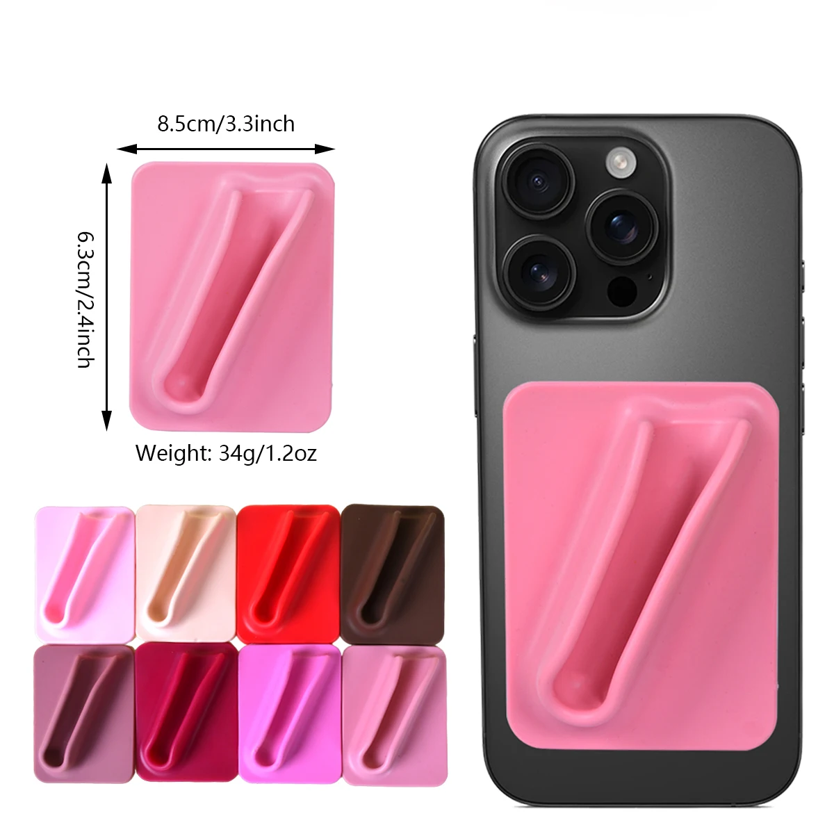 

Квадратный держатель для блеска для губ и помады, силиконовый держатель для помады с наклейкой на телефон, нескользящий портативный органайзер для косметики, подходит для универсальных чехлов для телефонов.