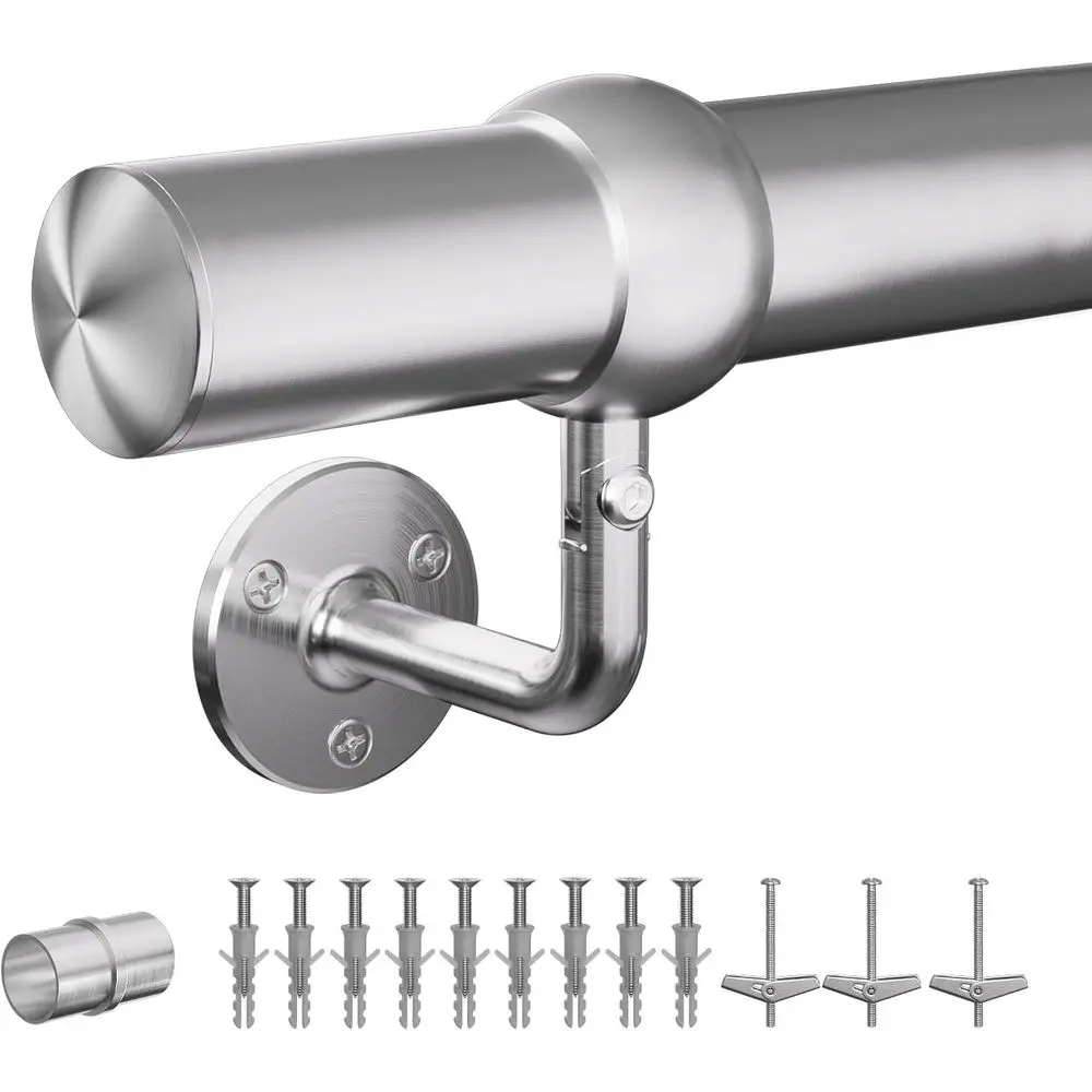 

Комплект поручней для лестниц, настенная система ограждений повышенной прочности 10T, нержавеющая сталь 304, труба 1-11/16 дюйма, для внутреннего и наружного использования, надежная опора B