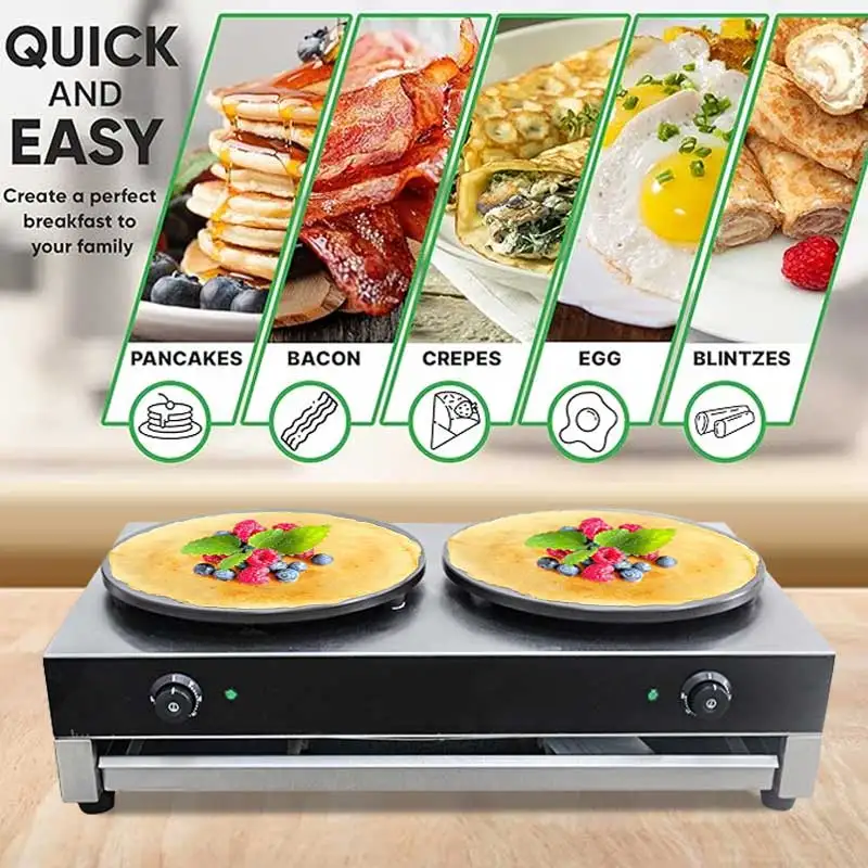 catering equipment non-stick coating electric crepe maker/crepe machine gas/big crepe maker for snack