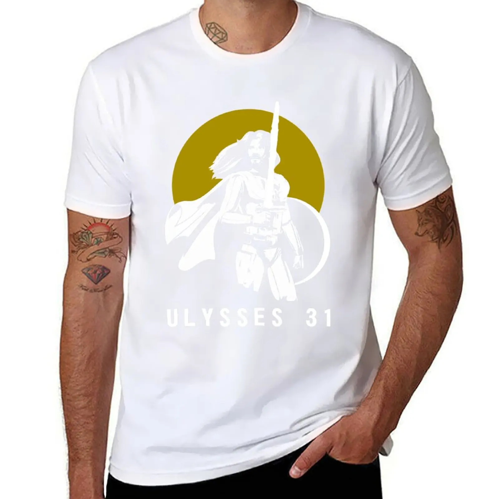 

Классическая футболка с аниме Ulysses 31, мужские футболки, хлопковая футболка, мужская роскошная футболка