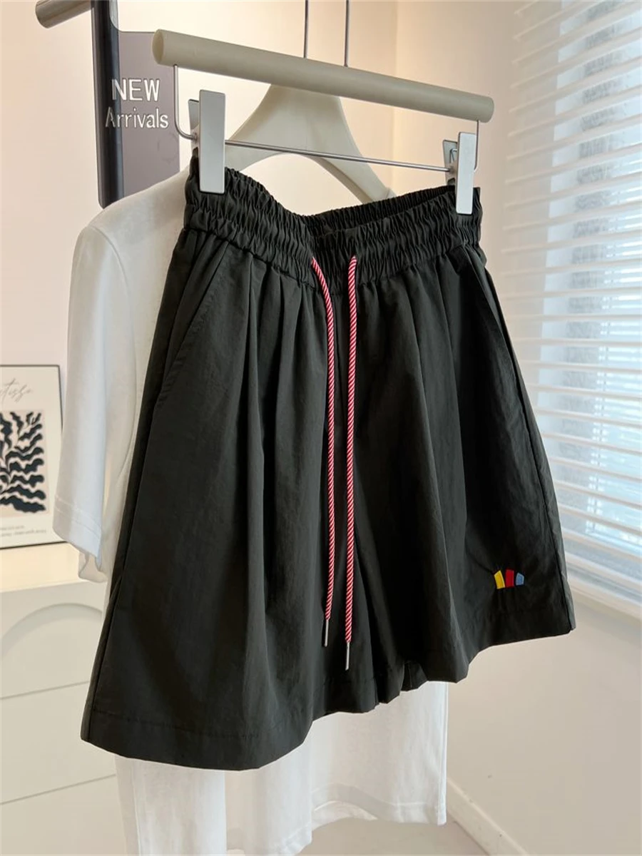 High Waist Casual Dstring A-Line orts Men Women Summer Faion Loose Wide Leg Pants High Waist Elastic Waisand