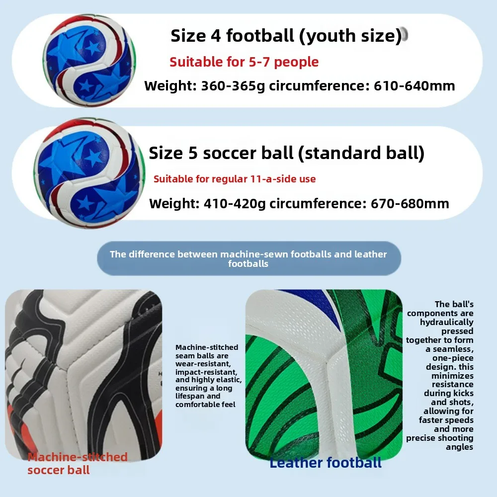 Balón de Fútbol de Alta Calidad 2026, Tamaño Oficial 5, Material PU, Sin Costuras, Resistente al Desgaste, para Entrenamiento y Partidos
