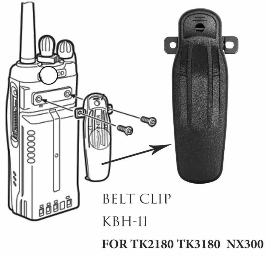 Clip de cinturón de piezas para walkie-talkie de Radio portátil, 10 KBH-11, para TK2180, TK3180, TK5210, TK5310, TK5220, TK5320, NX200, NX300, NX-410