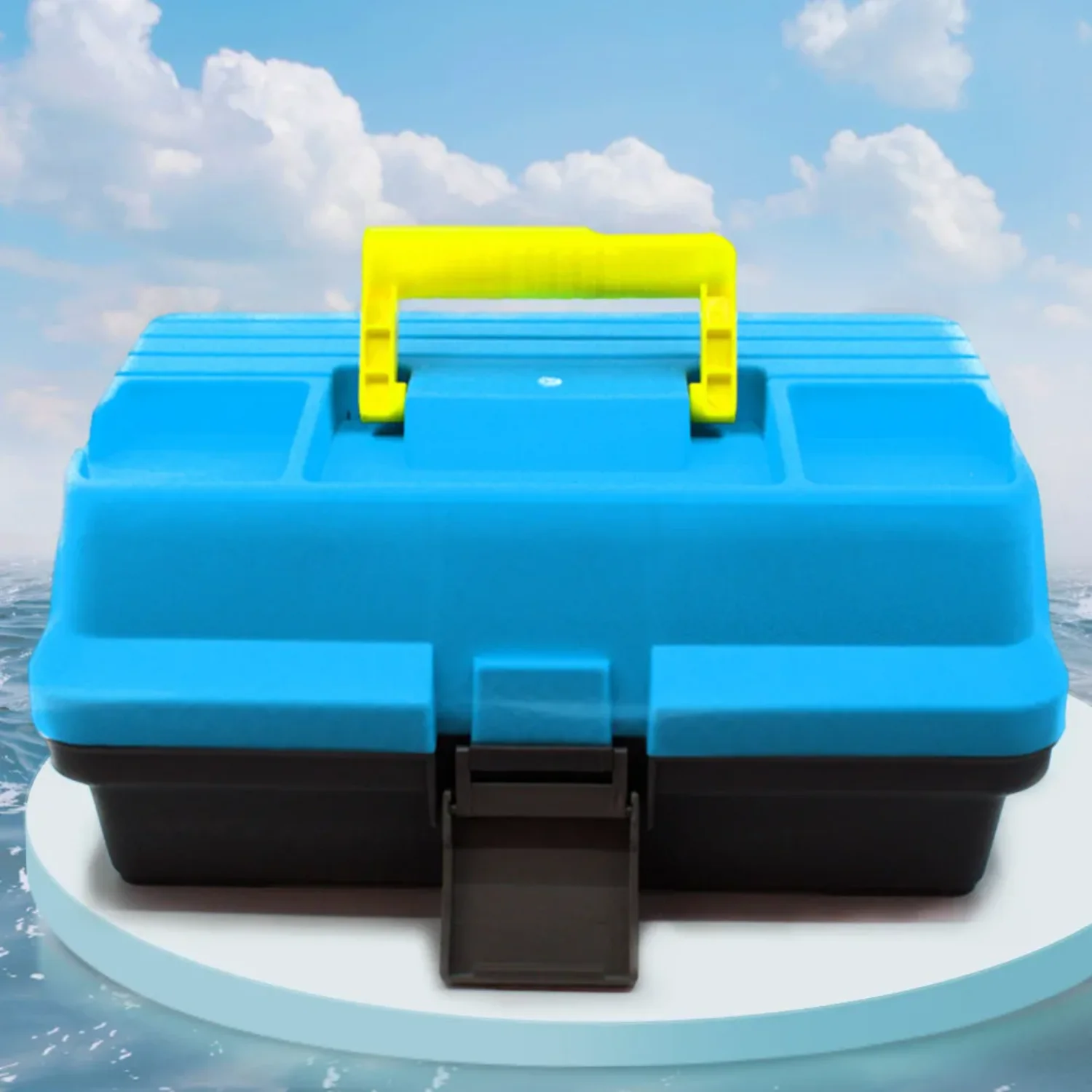 

3-Layer Folding Fishing Tackle Box Multipurpose Fishing Box with Handle Hardware Box Fishing Tackle