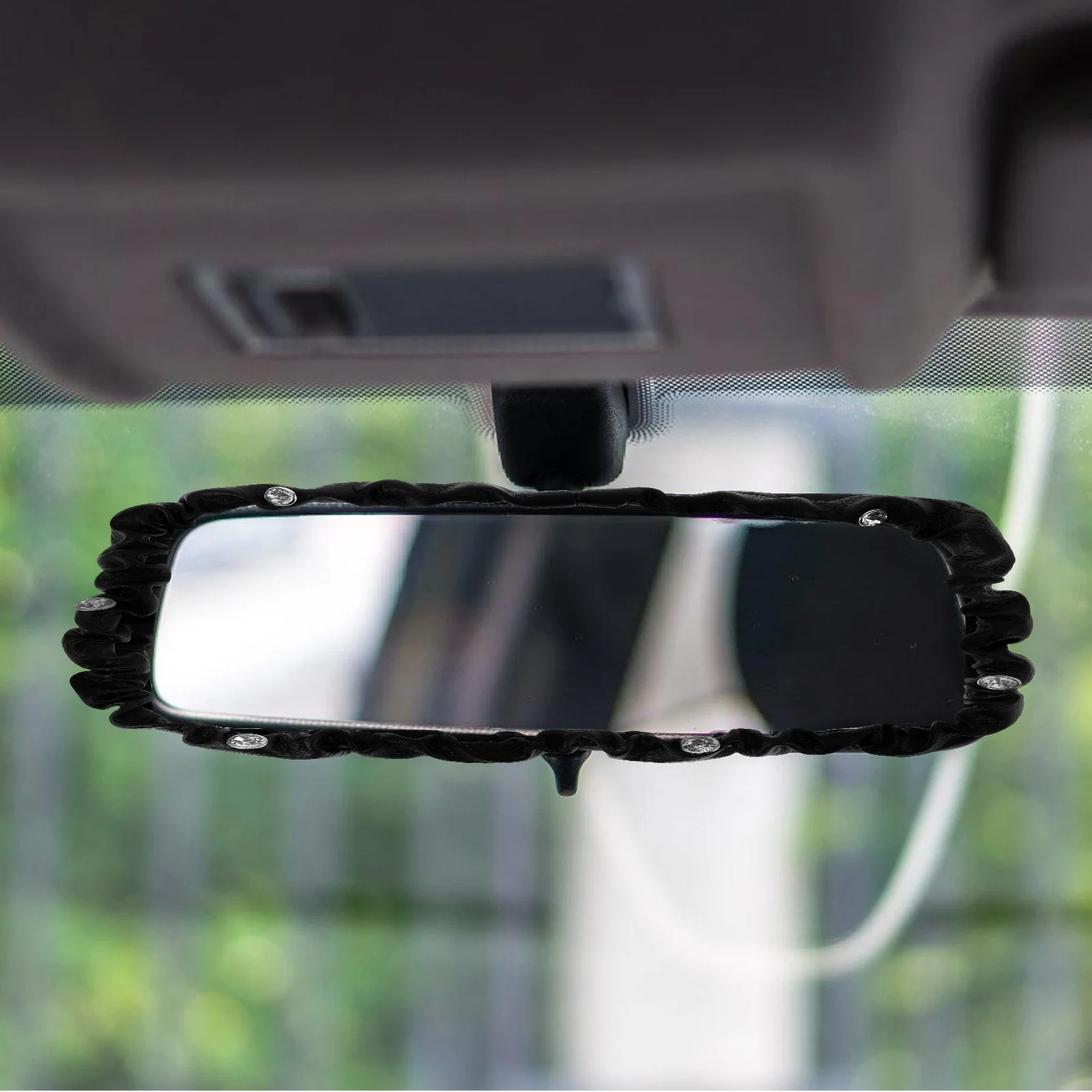 

Bling Accessories For Women Pu Cover Decorative Edge Protector Durable Easy Installation Car Interior Accessory Auto