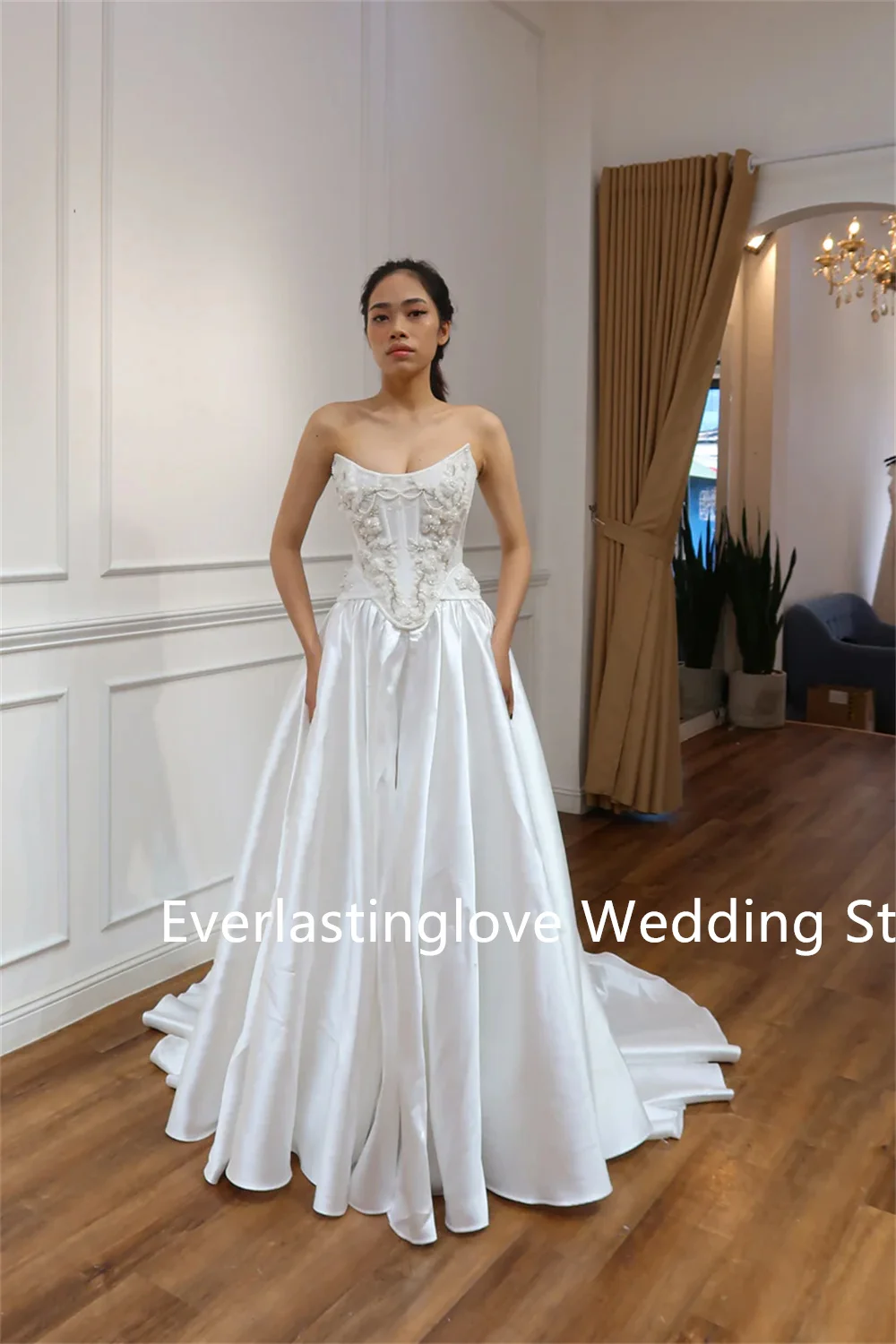 فساتين زفاف شعبية ذات رقبة سكوب مزينة بالدانتيل مكونة من قطعتين مصنوعة حسب الطلب 2026 فيستدو دي نويفال