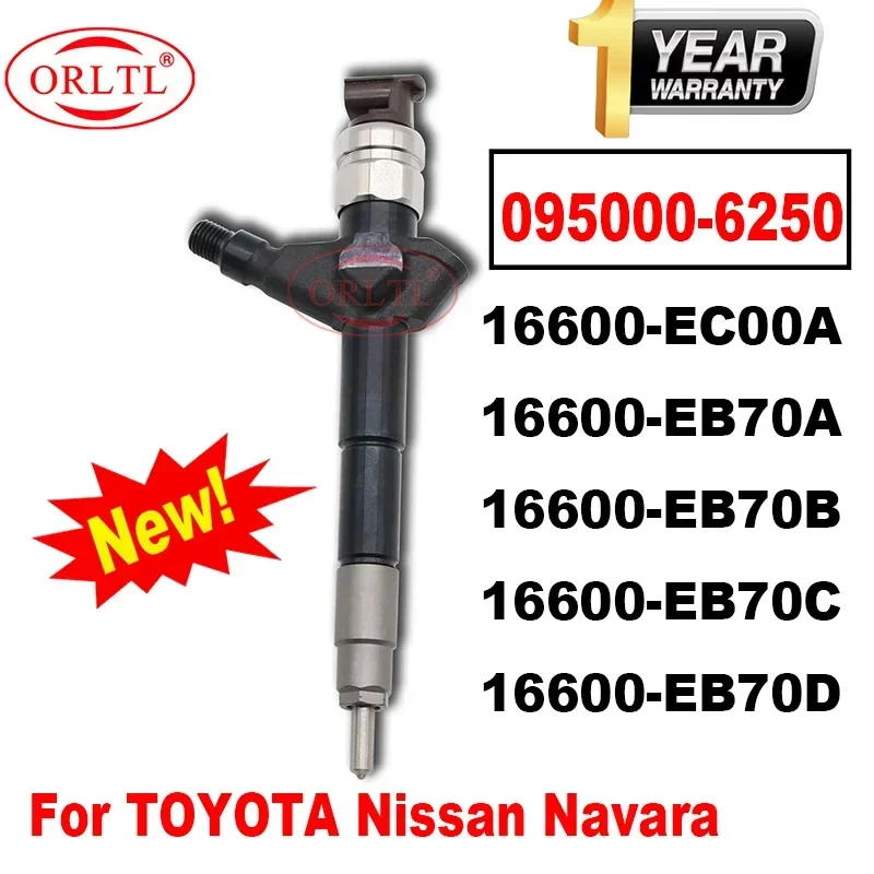 16600-EC00A New Diesel Injector 16600-EB70A 16600-EB70B 16600-EB70C 16600-EB70D Fuel 095000-6250 For TOYOTA Nissan Navara 4PCS